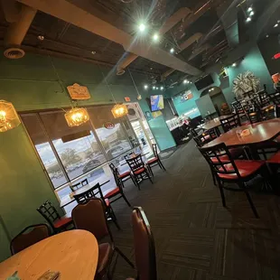 a view of the dining area