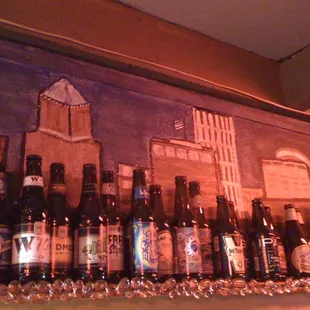 Portland mural and beer bottles - they go together.