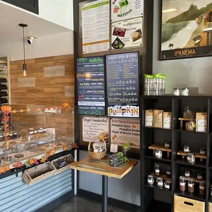 a variety of products on display