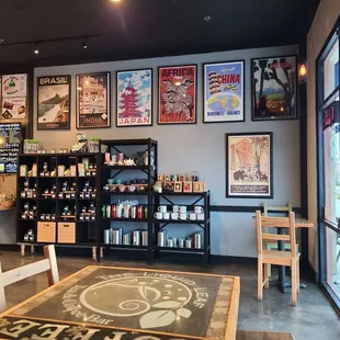 So cute inside with loose leaf teas for purchase and other goodies.