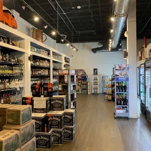 a variety of liquors