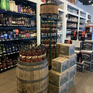 a variety of liquors