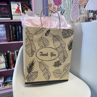 Cute tissue paper upon request. Great for gifts!