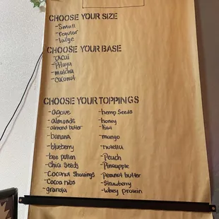 menu