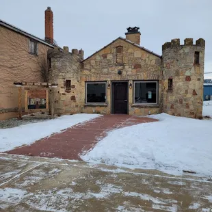 the front of the building