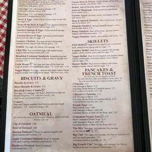 Menu as of 12/23/17