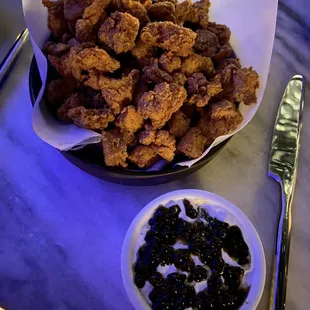 Chicken bites and Caviar