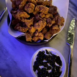 Chicken bites and Caviar