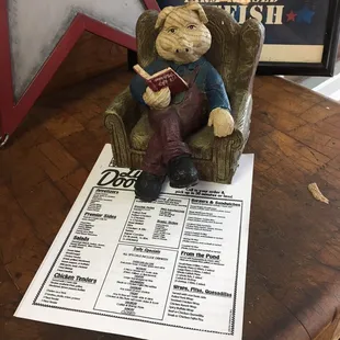 Menus at the entrance