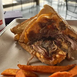 Pulled Pork Grilled Cheese Sandwich