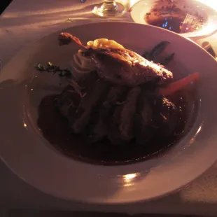 Duo of Duck Breast &amp; Leg Confit, Blood Orange Marmalade Sauce