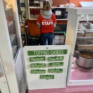 Toppings choices for Carmel Apples