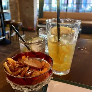 Bar snacks and delicious cocktails!