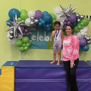 Celebrating their performance at little gym