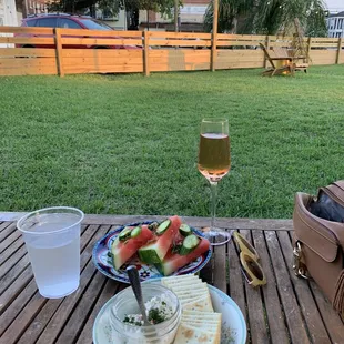 Catfish dip + watermelon salad