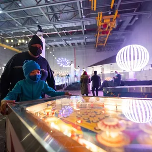 Pinball and LED art add to the unique experience.