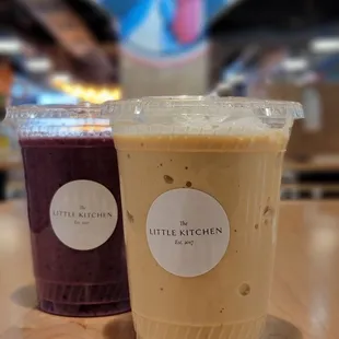 Cold brew coffee milkshake, Berry Blue Smoothie