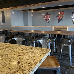 Bar tables and modern vibe