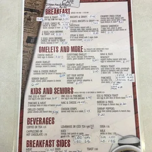 the menu