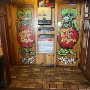 Bathroom...love the doors!! Lol