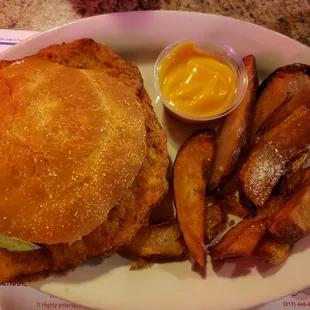 Breaded pork tenderloin - get the wedges!