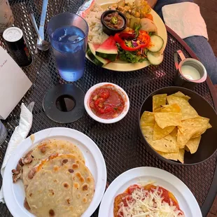 a table full of mexican food