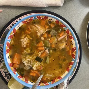 Bowl of chicken soup