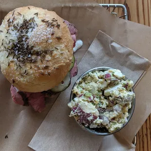 Roast beef and potato salad