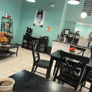 a cup of coffee on a table