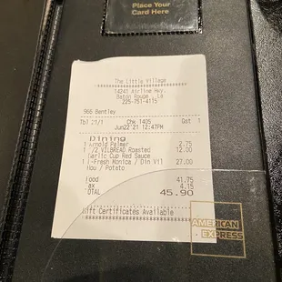 My receipt