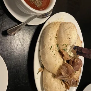 Village Bread red sauce and roasted garlic  Served cold  should of been hot $12