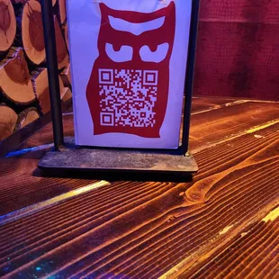 Scan the owl for the menu