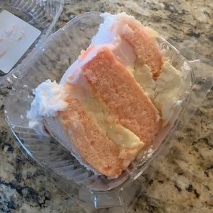 Champagne cake on road trip