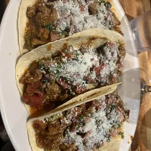 Chicken tinga tacos (on special)