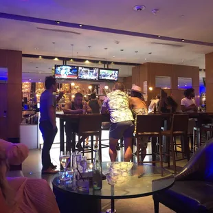 people sitting at the bar