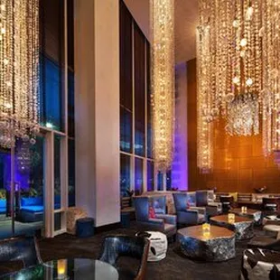 a large chandelier hanging from the ceiling