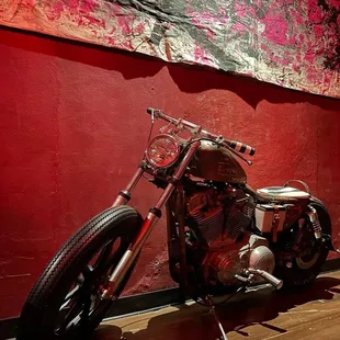 a motorcycle on display