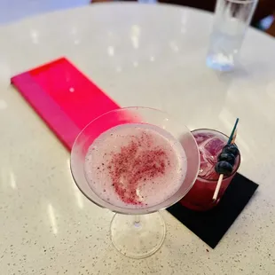 a cocktail in a martini glass
