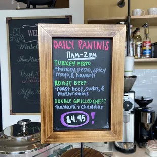 Panini menu