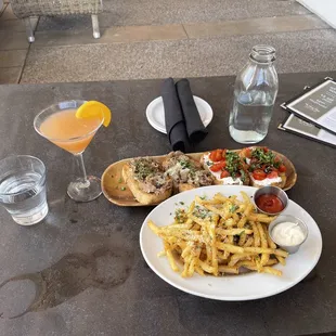 Yummy Garlic fries and Blah bruschetta