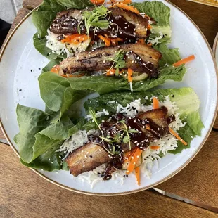Korean BBQ Pork Belly Lettuce Wraps