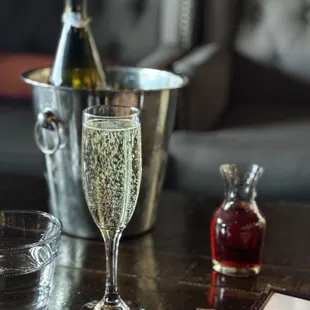 a glass of champagne