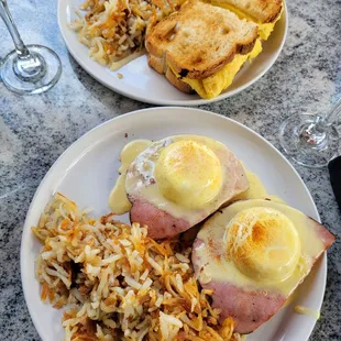 Eggs Benny and breakfast panini