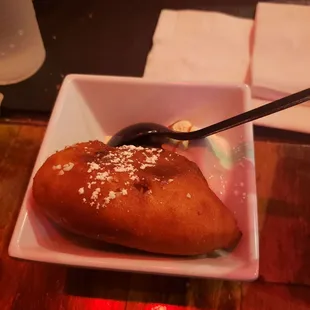 Fried plantain and ice cream