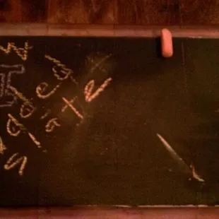 Tables you can draw on!   Not sanitary.... But it sure is fun!