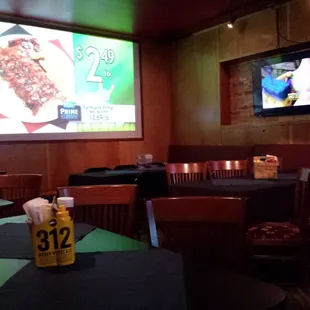 The backroom, that you can rent for a party. It&apos;s the only part w regular tables.