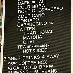 Drink Menu