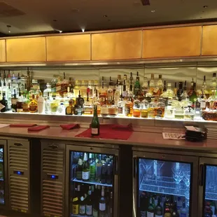 bottles of alcohol on the counter