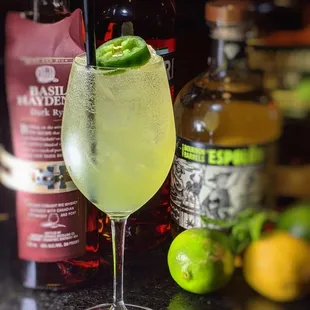 a glass of limeade