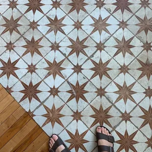 Beautiful tiles in the entryway.